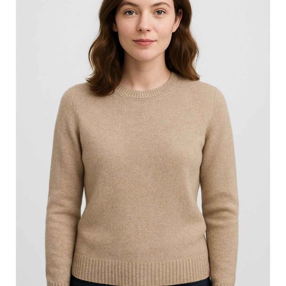 DYI Women's Cashmere Wool Oversized Sweater Tan Medium